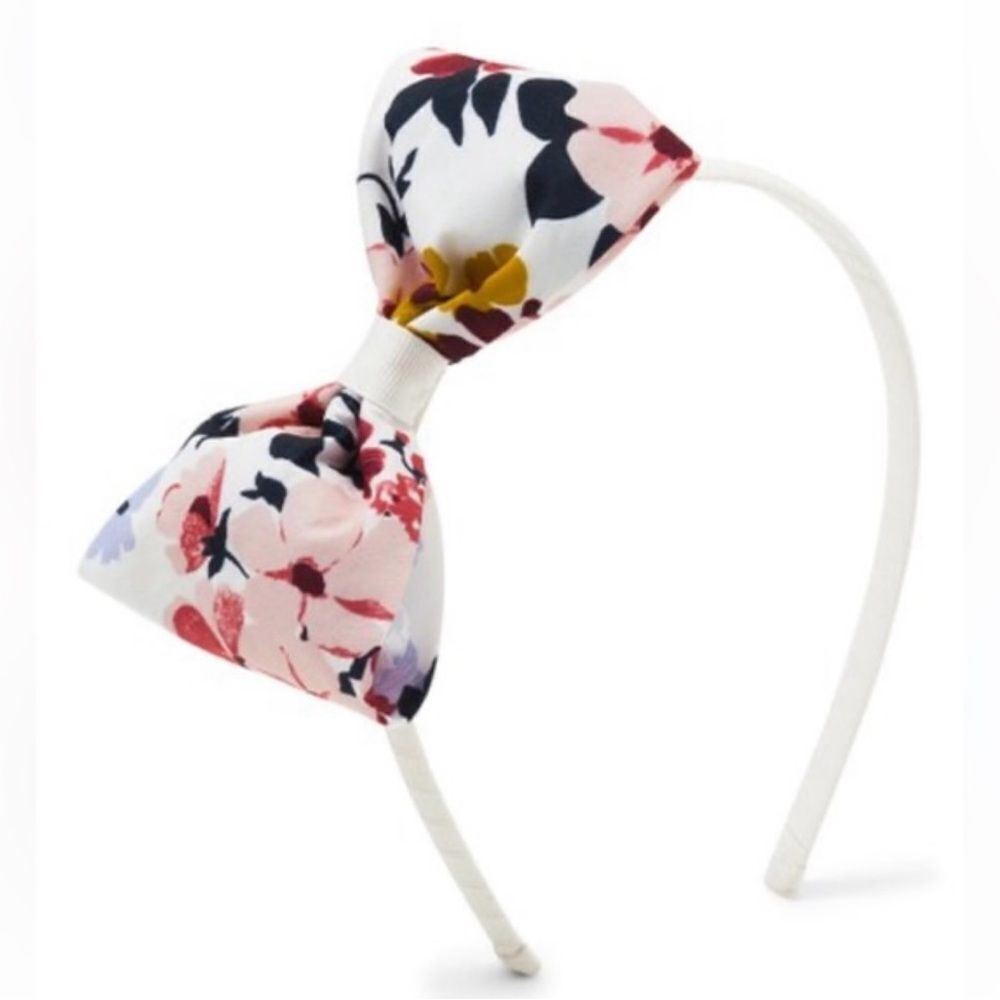 JANIE AND JACK | Floral Bow Headband | White & Blue | One Size - Picture 1 of 4